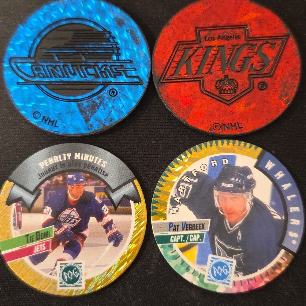Vintage 90's NHL Licensed Assorted POGs (Set of 2 + 2 Slammers)